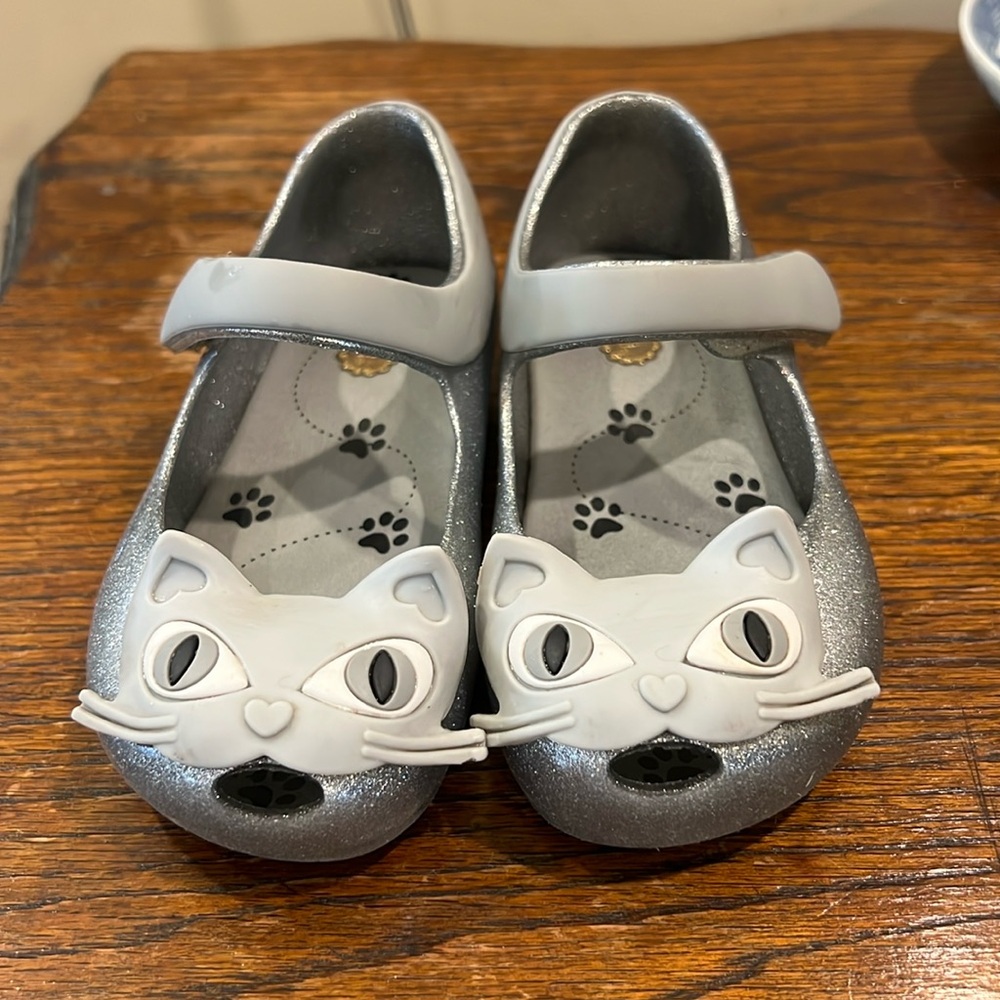 Silver Mini Melissa Ultragirl Cat Silver Glitter